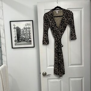 New Jeanne brown print silk wrap dress from Diane von Furstenberg!